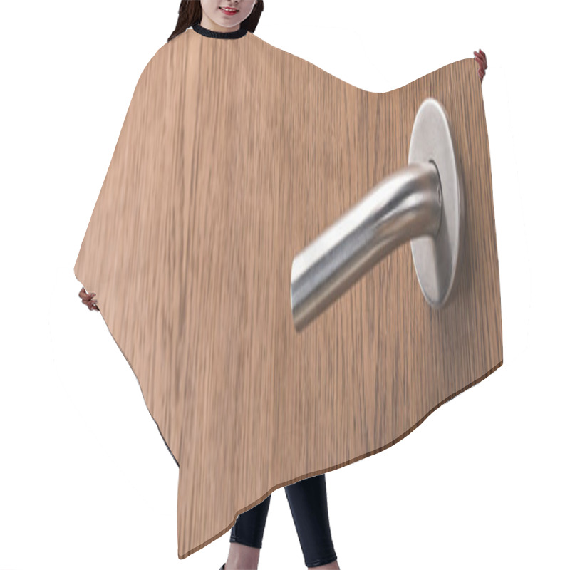 Personality  Wooden Hotel Room Door With Metal Handle, Panoramic Shot Hair Cutting Cape