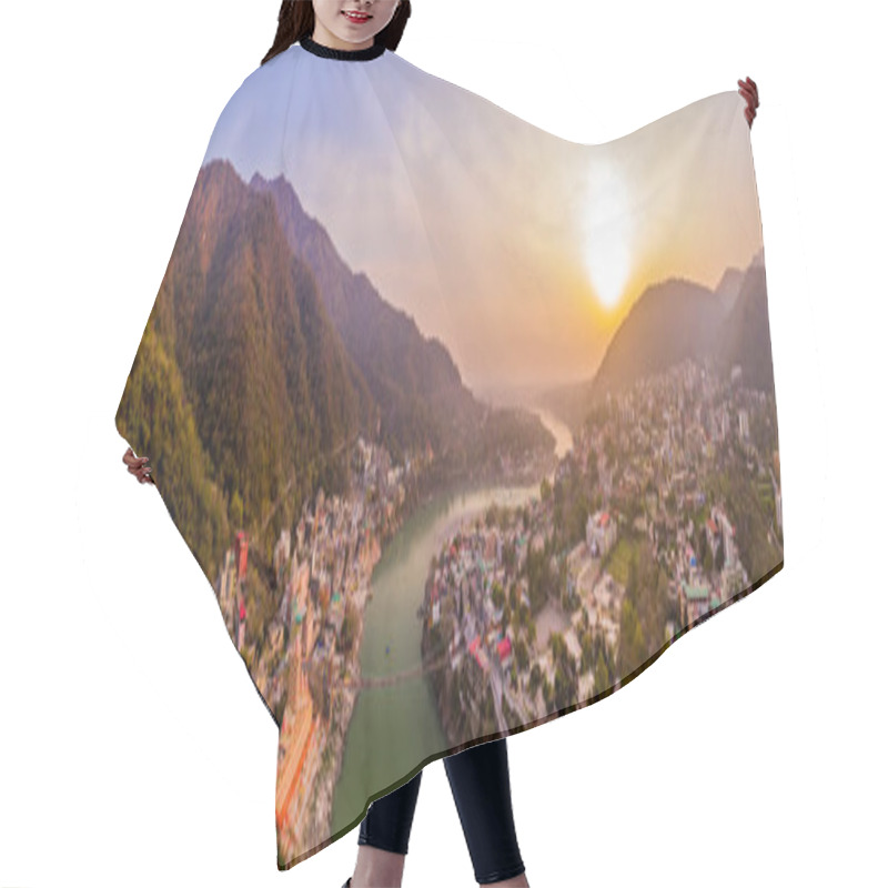 Personality  Sunset At Himalaya Mountains, India, Aerial Drone View Hair Cutting Cape