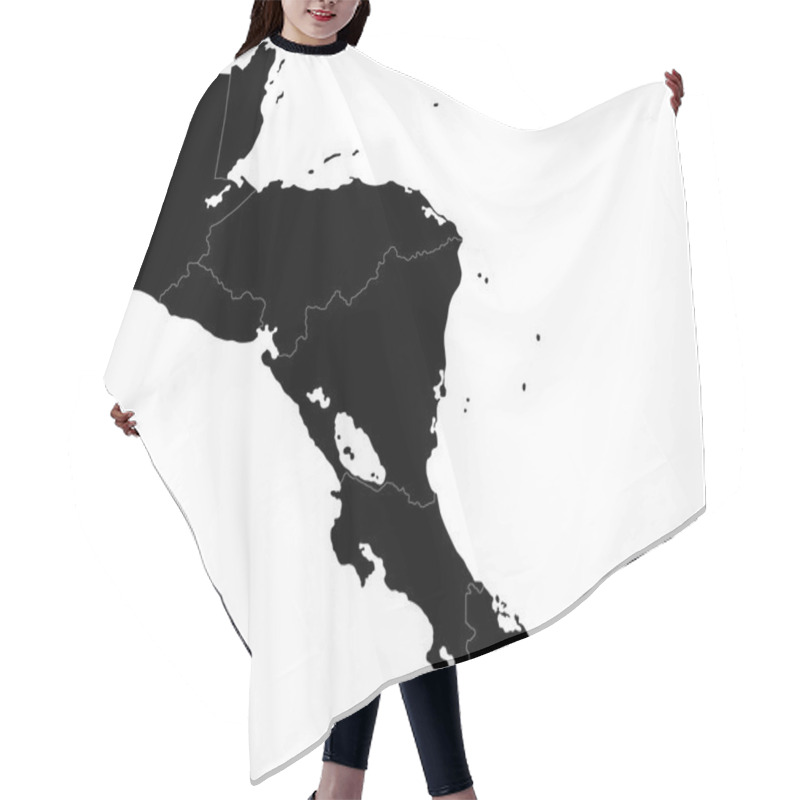 Personality  Black Central America Map Hair Cutting Cape