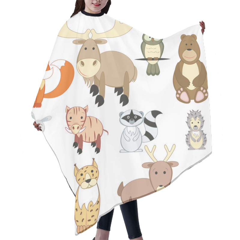 Personality  Forest Animals Set Hair Cutting Cape