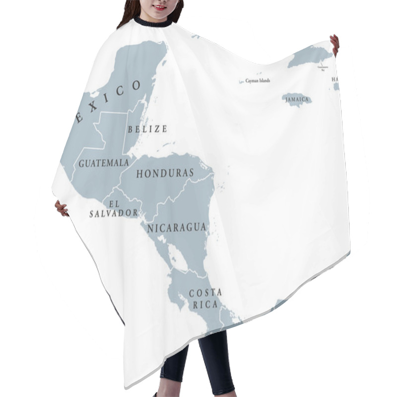 Personality  Central America Countries Political Map Hair Cutting Cape