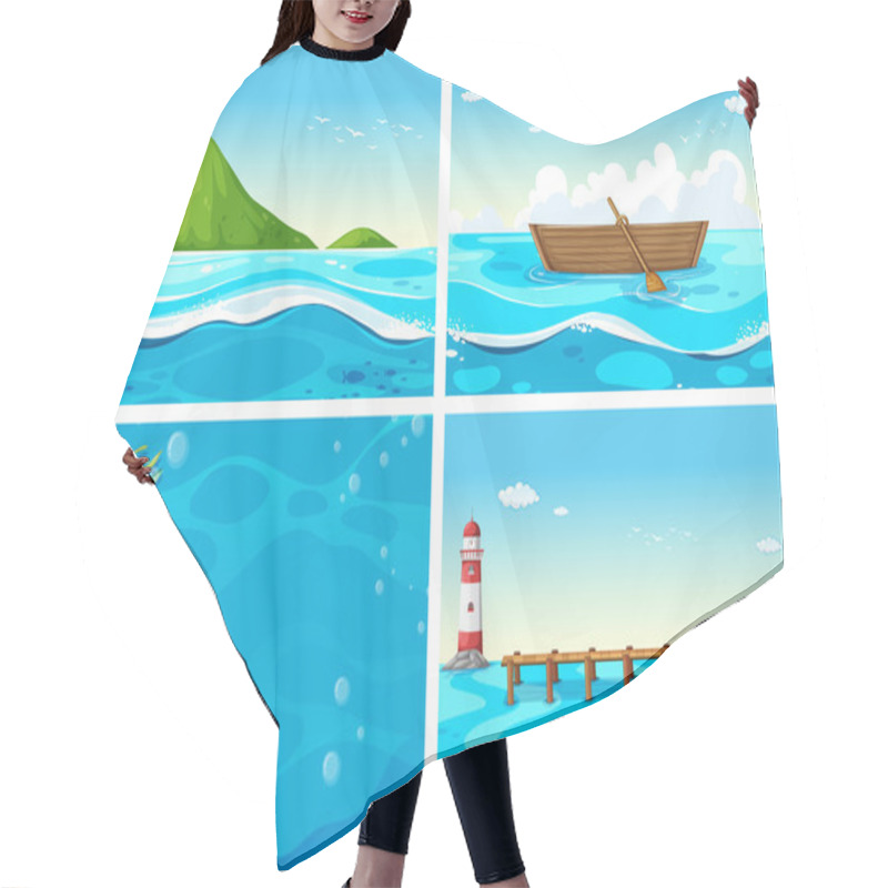 Personality  Ocean Hair Cutting Cape