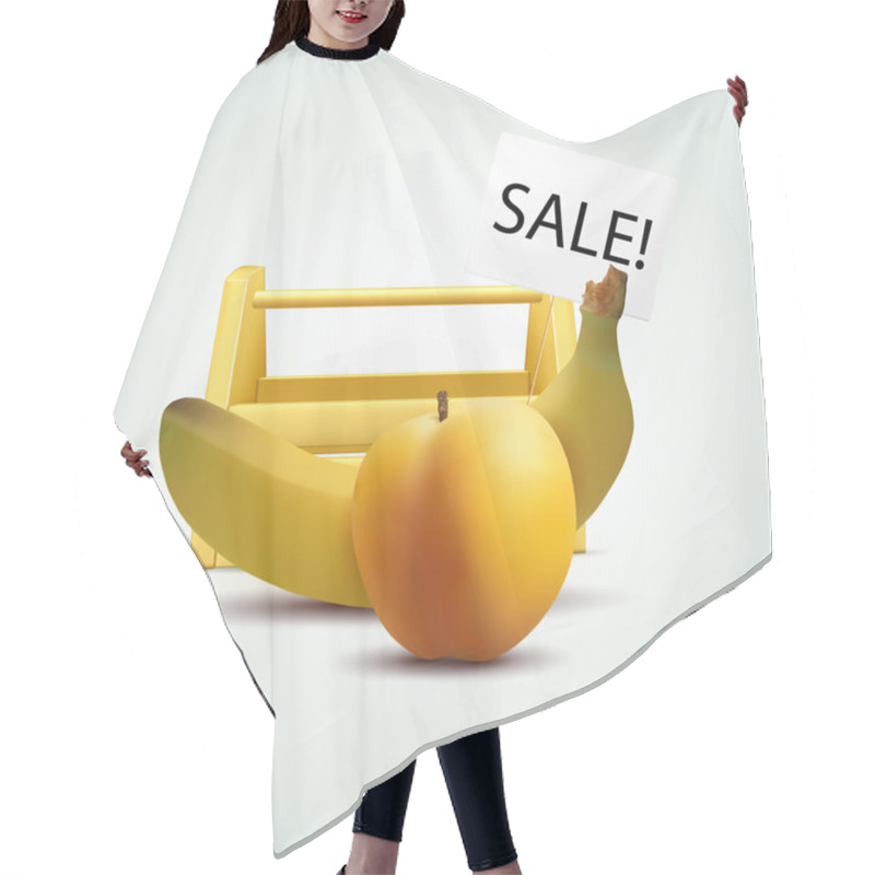 Personality  Vector Banana And Peach For Sale Hair Cutting Cape