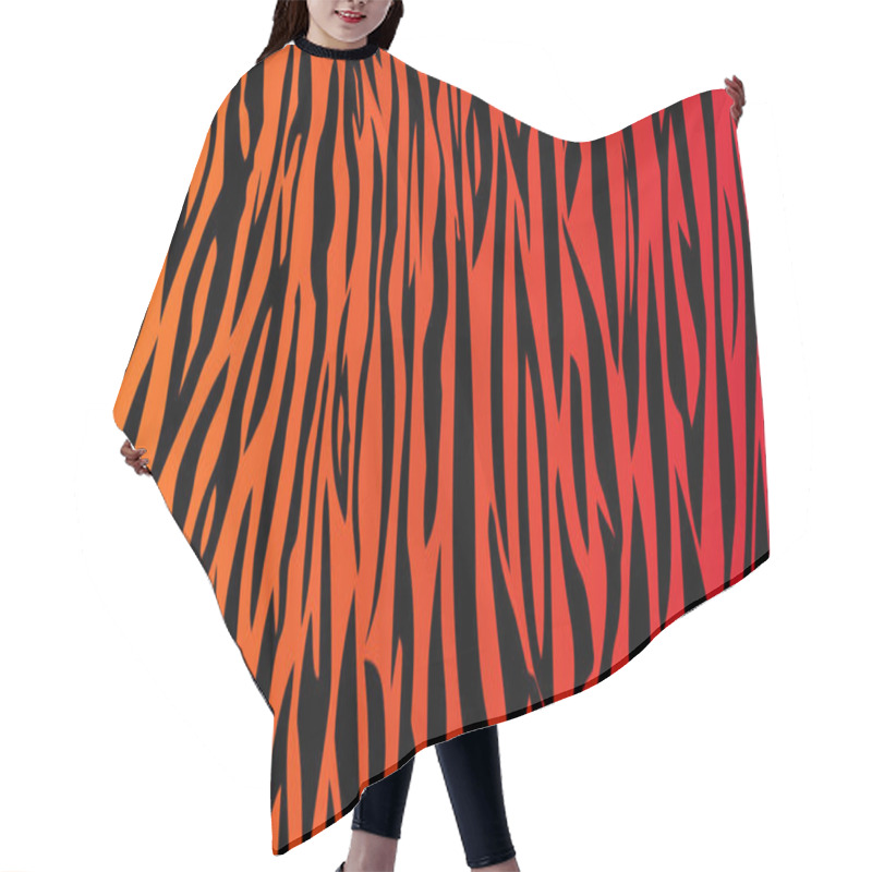 Personality  Vector Tiger Orange Black Stripe Background. Animal Skin Hair Cutting Cape