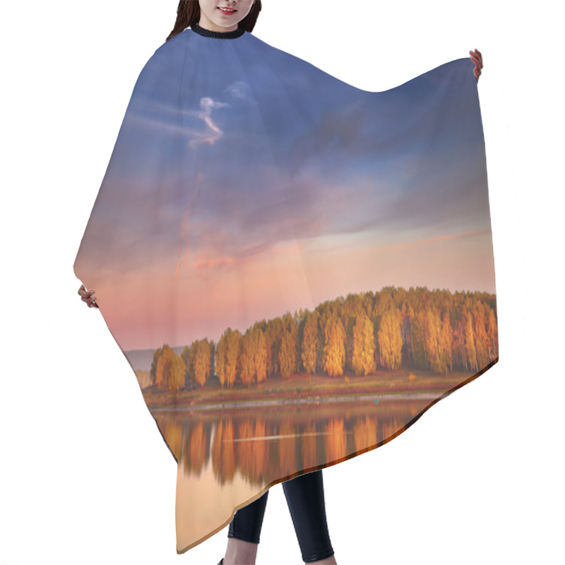 Personality  Sunrise Over Lake Hair Cutting Cape