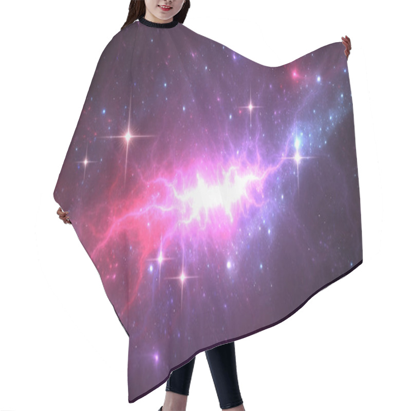 Personality  Space Background With Purple Nebula And Stars Hair Cutting Cape