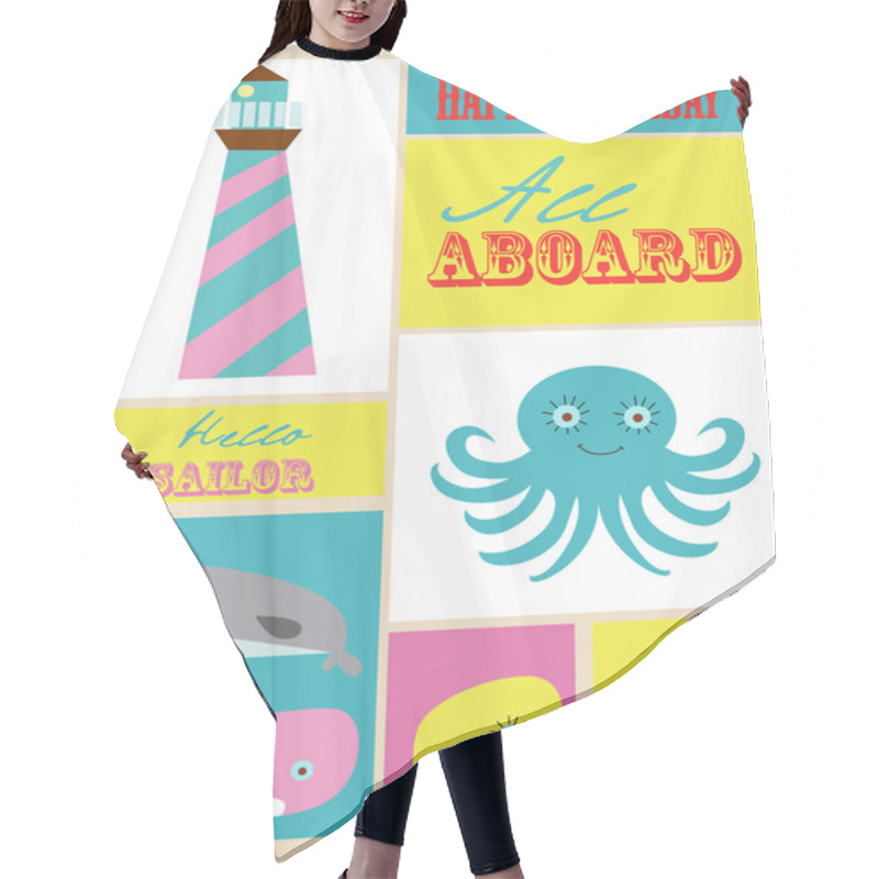 Personality  Happy Birthday Card Hair Cutting Cape