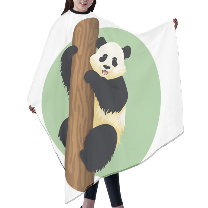 Personality  Giant Panda On A Tree Hair Cutting Cape