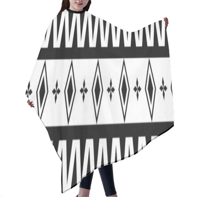 Personality  Vector Illustration Textile Seamless Pattern Ornament Black And White. Seamless Stripes. Can Be Use For Linens Design, Accessories For Interior Decor , Fashionable Tribe Cloth, Rugs, Case Prints, Etc Hair Cutting Cape