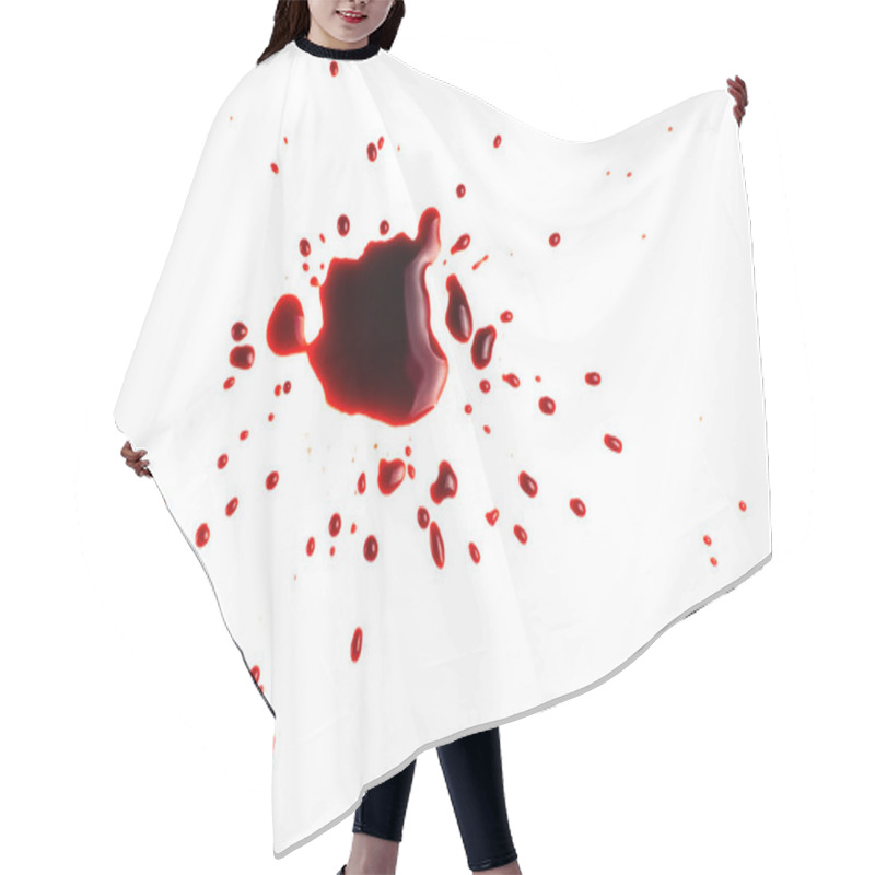 Personality  Blood On A White Background. Drops And Splashes Of Blood On A White Background. Hair Cutting Cape