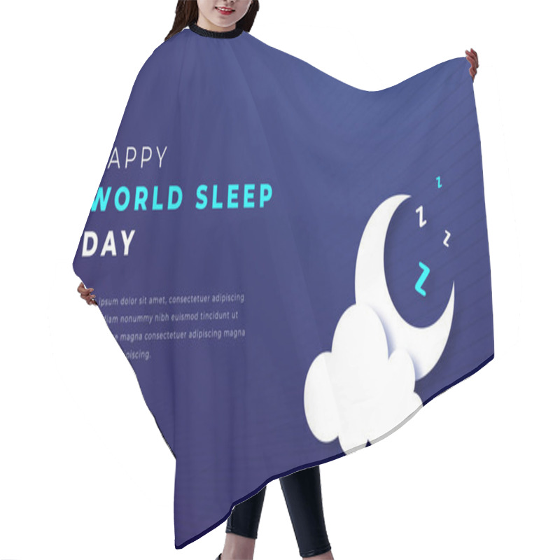 Personality  World Sleep Day Paper Cut Style Vector Design Illustration For Background, Poster, Banner, Advertising, Greeting Card Hair Cutting Cape