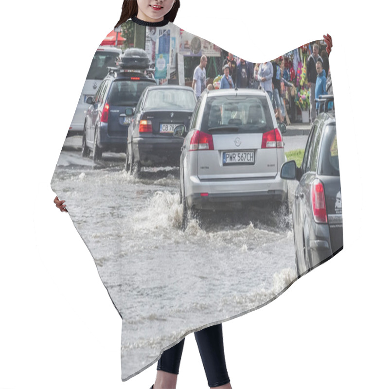 Personality  Cars On A Flooded Street Hair Cutting Cape