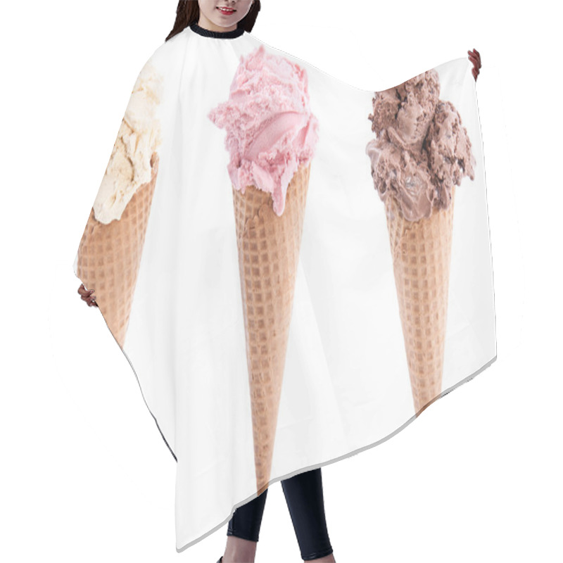 Personality  Different Sorts Of Ice Cream In A Waffles Hair Cutting Cape