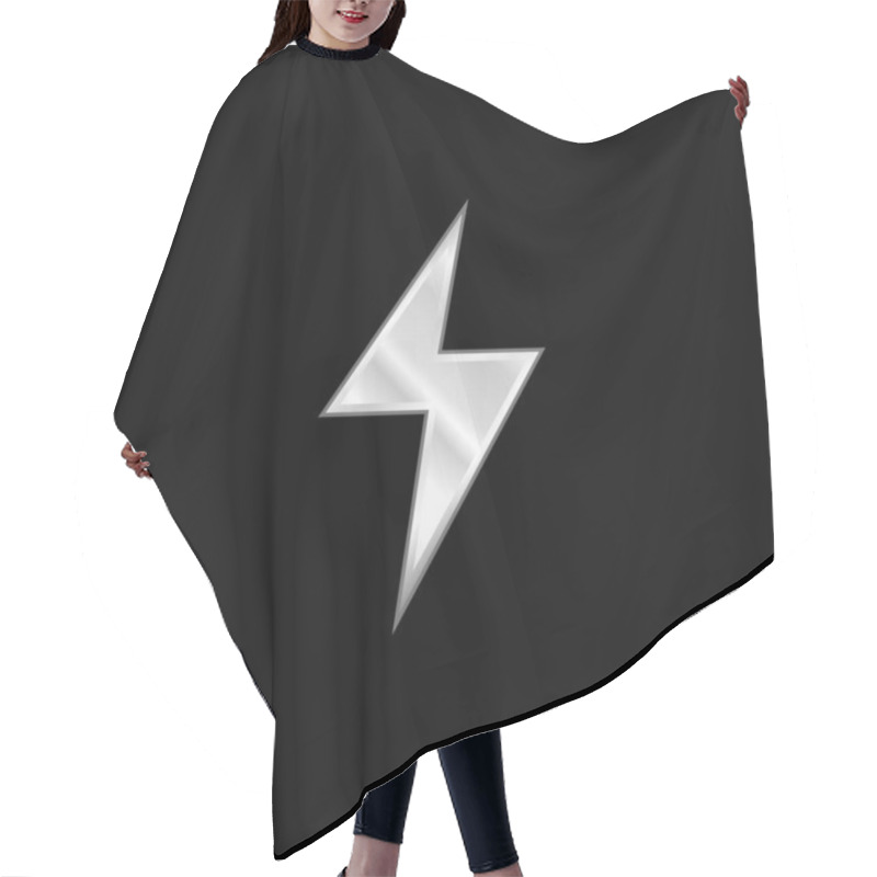 Personality  Bolt Silver Plated Metallic Icon Hair Cutting Cape