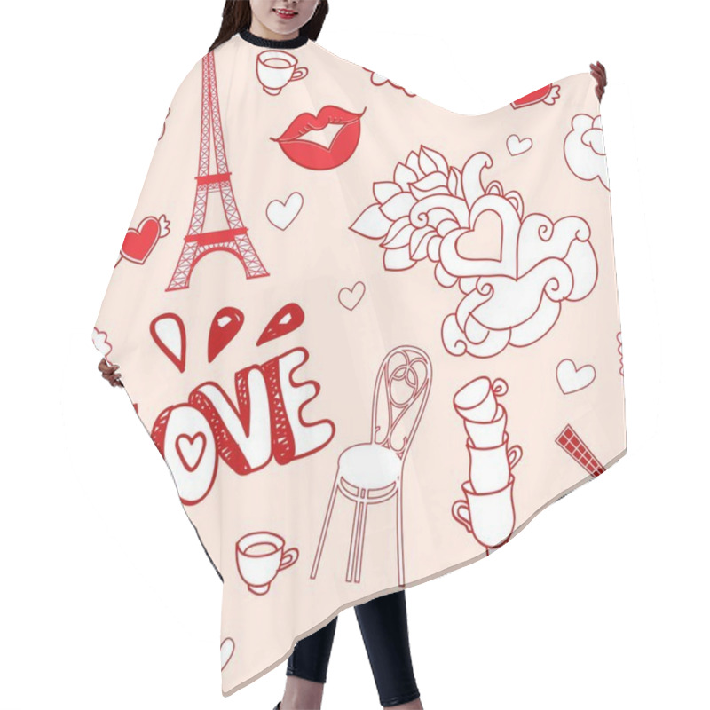 Personality  Pastel Paris Pattern Hair Cutting Cape