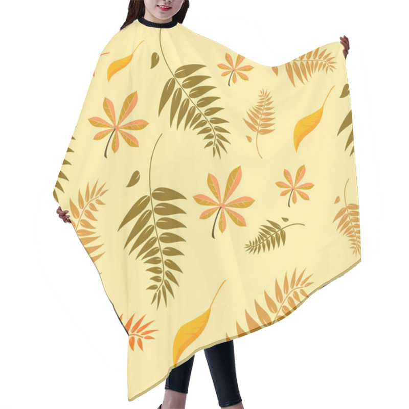 Personality  Seamless Autumn Leaves Background Hair Cutting Cape