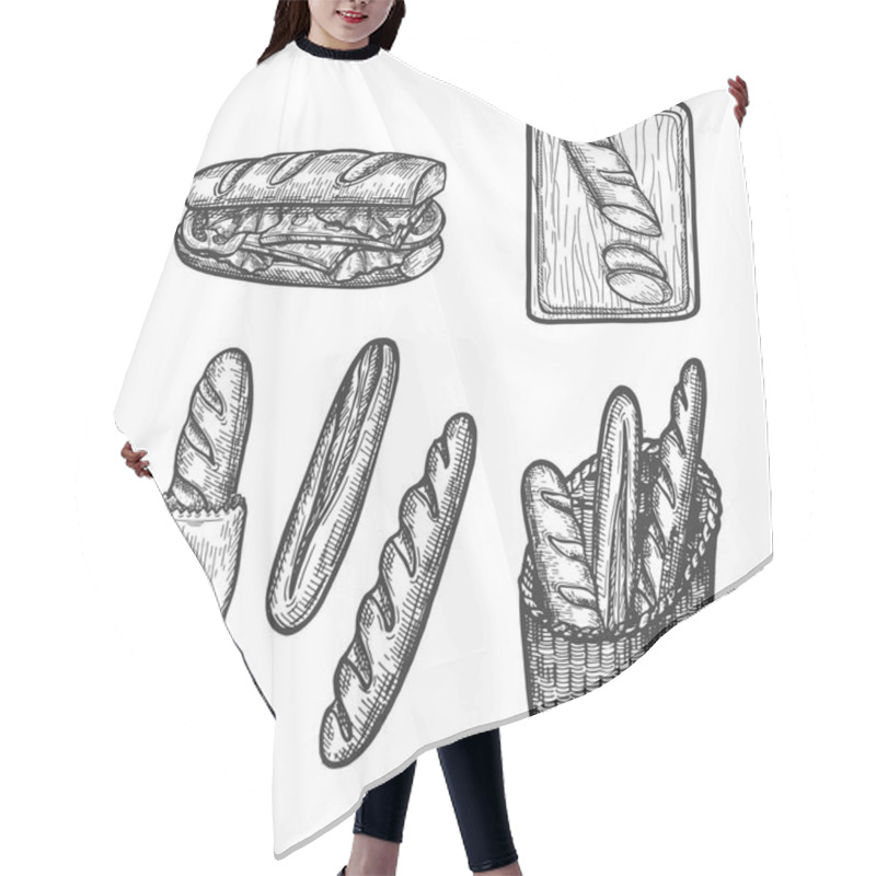 Personality  Bakery Shop Products In Pack, Sliced And Sandwich Hair Cutting Cape