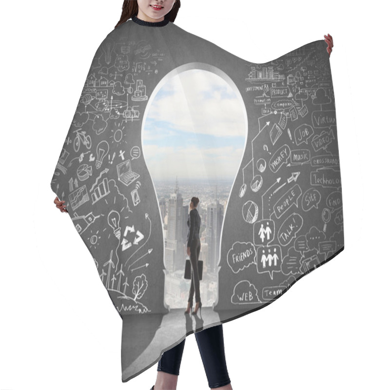 Personality  Businesswoman And Business Plan Hair Cutting Cape