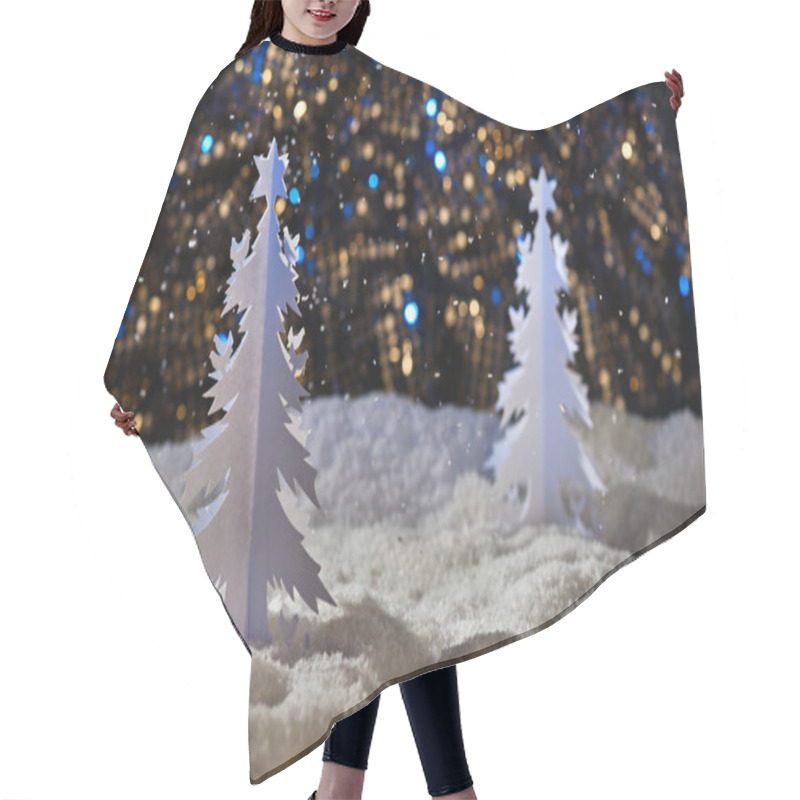 Personality  Paper Cut Christmas Tree Hair Cutting Cape