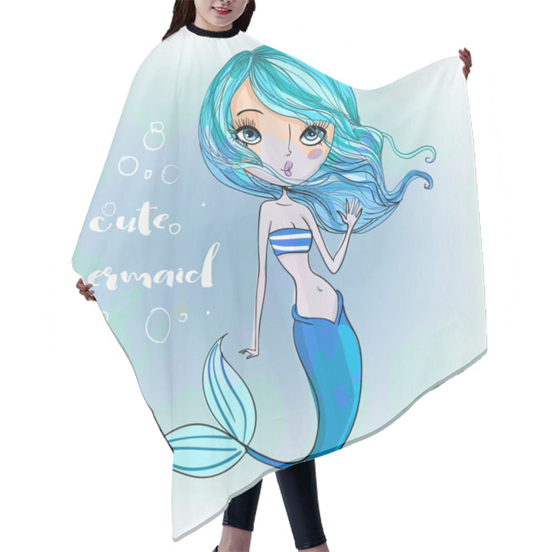 Personality  Cute Cartoon Mermaid Hair Cutting Cape