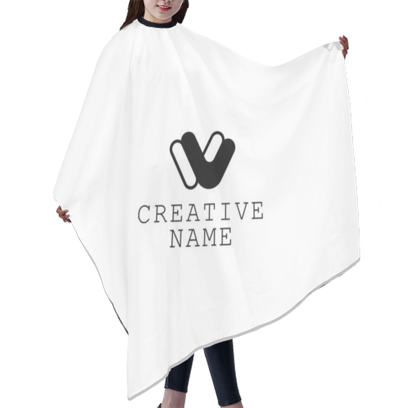 Personality  Modern Letters VV Or W Or M Or AA Monogram With White Background. Hair Cutting Cape