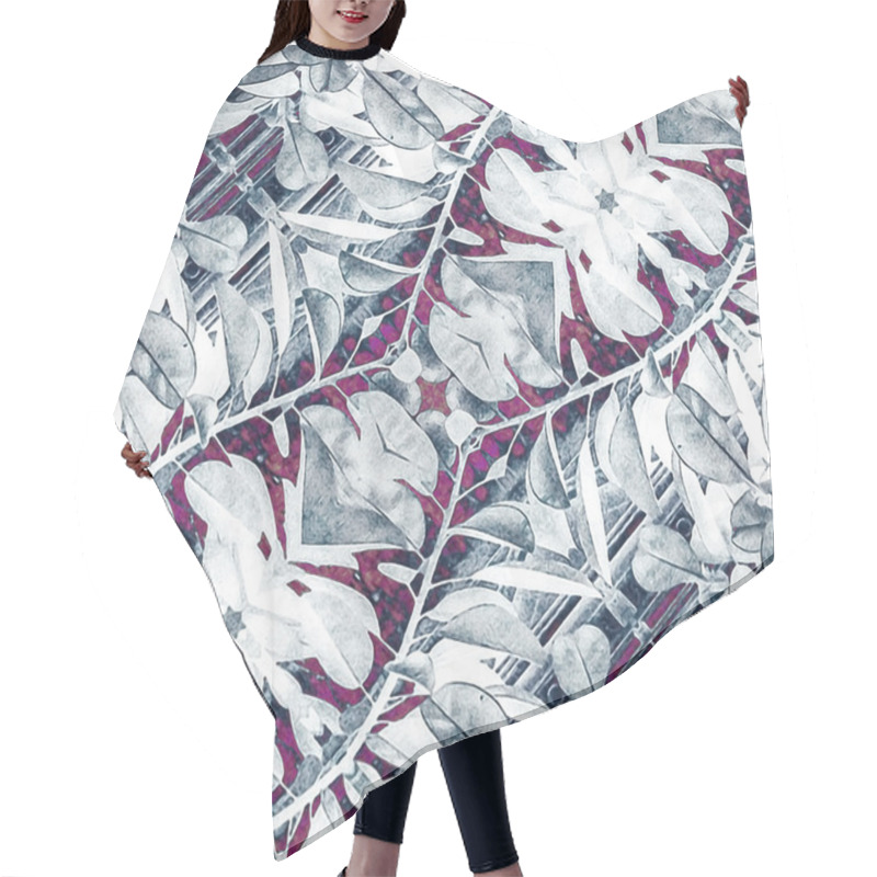 Personality  Cold Tones Floral Collage Pattern Hair Cutting Cape