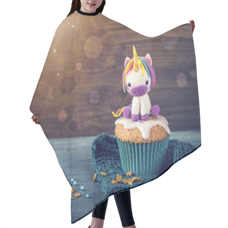 Personality  Unicorn Cupcake For Party Hair Cutting Cape