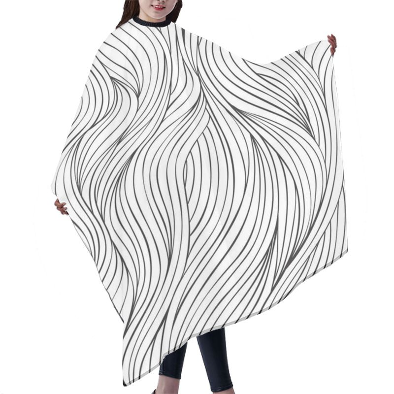 Personality  Curved Lines Pattern Hair Cutting Cape