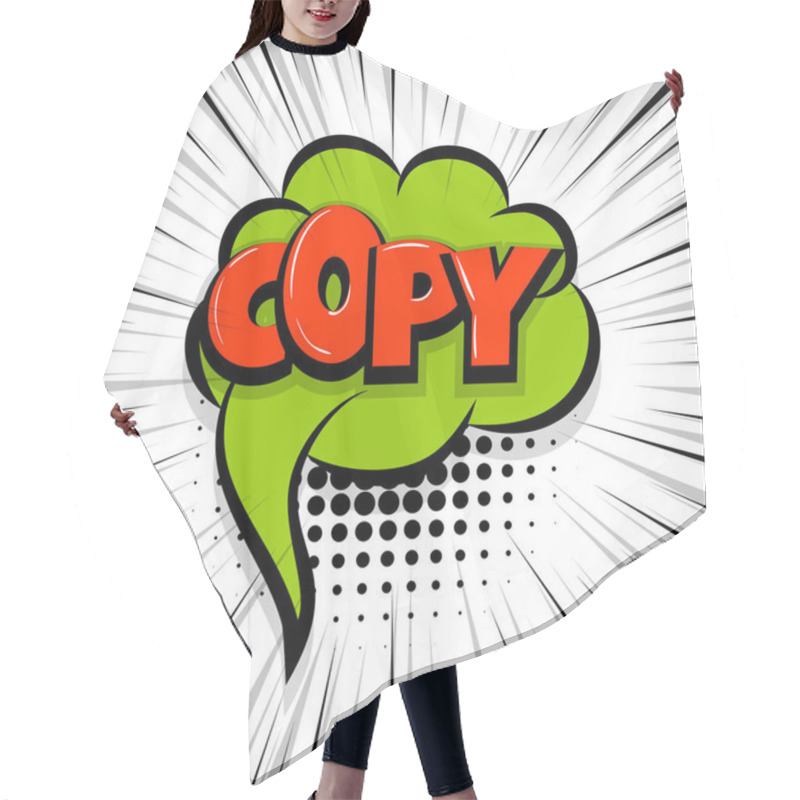 Personality  Copy Comic Text Stripperd Backdrop Hair Cutting Cape