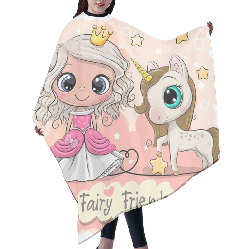 Personality  Cute Cartoon Fairy Tale Princess And Unicorn Hair Cutting Cape