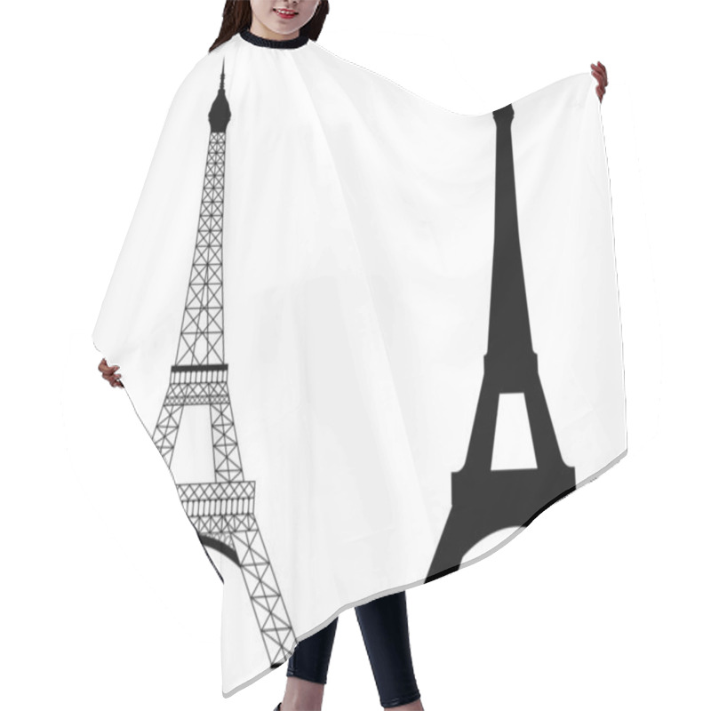 Personality  Eiffel Tower Vector Illustration On The White Background Hair Cutting Cape