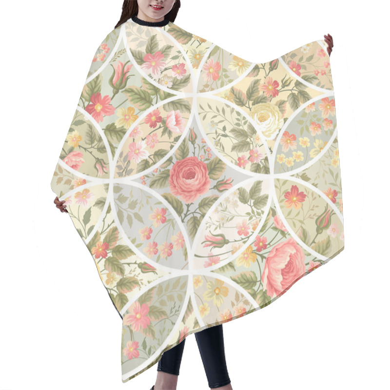 Personality  Seamless Patchwork Pattern Hair Cutting Cape