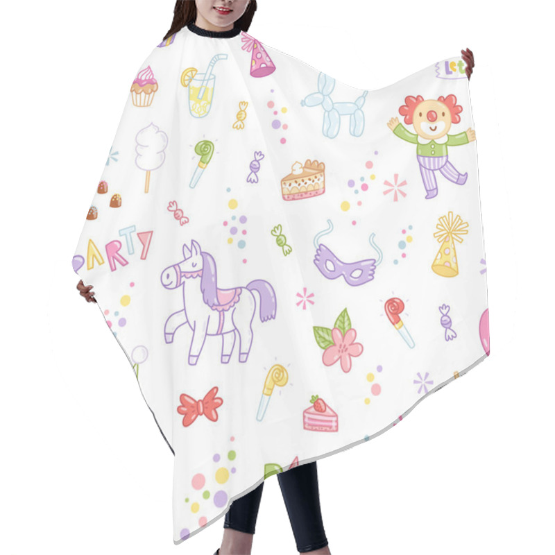 Personality  Kids Party Seamless Pattern Hair Cutting Cape