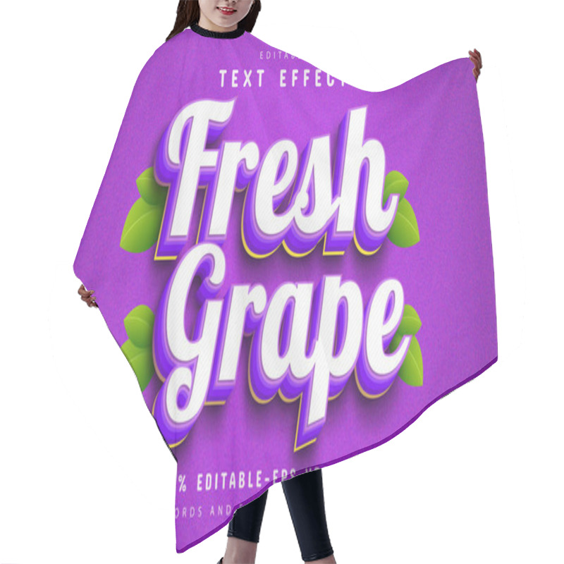 Personality  Fresh Grape Fruit 3d Text Effect Editable Hair Cutting Cape