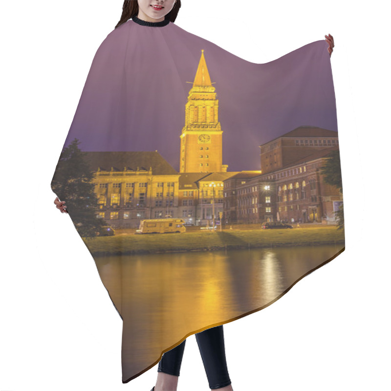 Personality  Night View Of Kiel City Hall, Germany Hair Cutting Cape