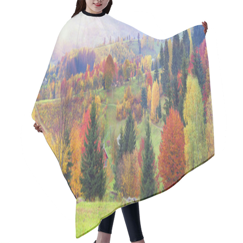 Personality  Mountain Village In Autumn Hair Cutting Cape