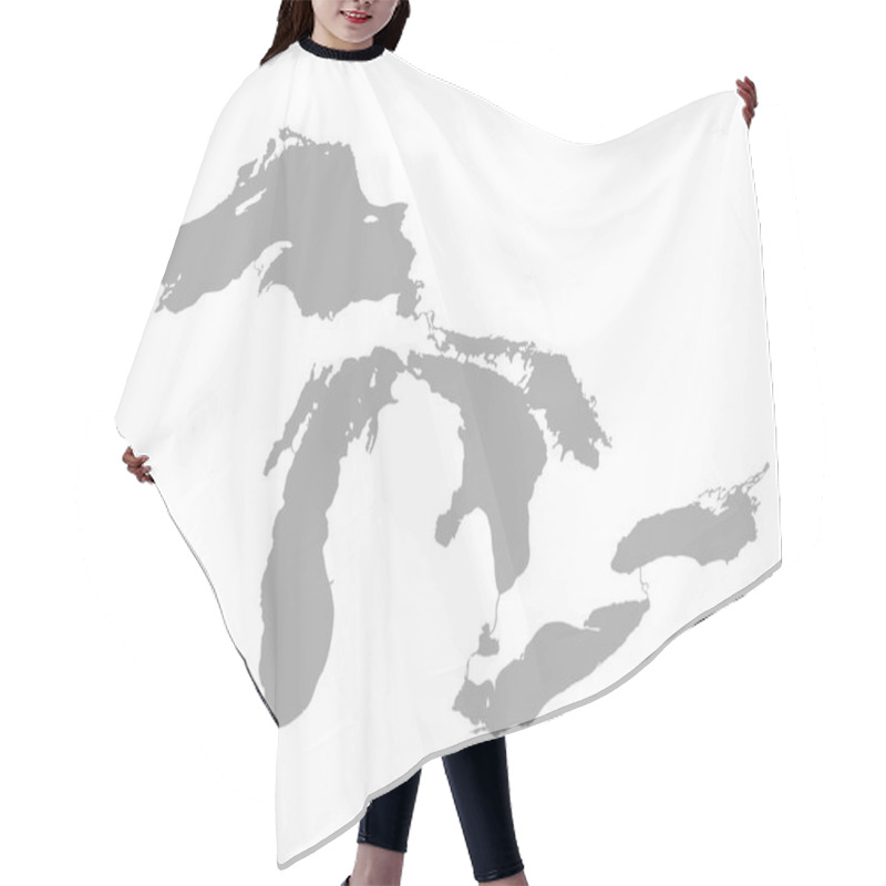 Personality  Map Of Great Lakes Hair Cutting Cape