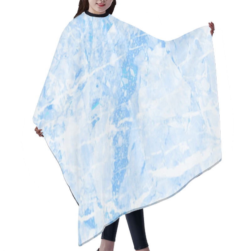 Personality  Snow, Ice Winter Texture. Realistic Marbling Effect Hair Cutting Cape