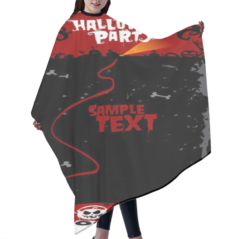 Personality  Halloween Background For Party Invitation. Hair Cutting Cape