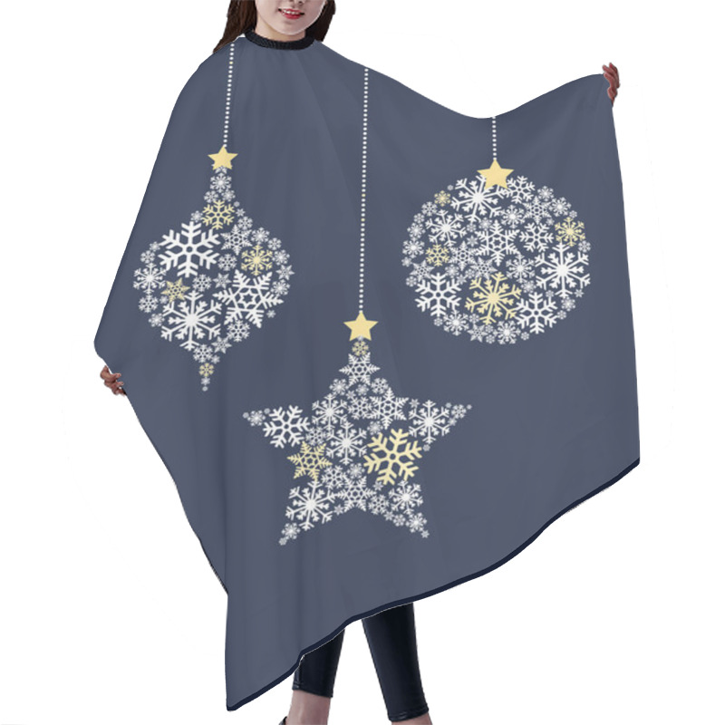 Personality  Christmas Balls Made From Snowflakes Hair Cutting Cape