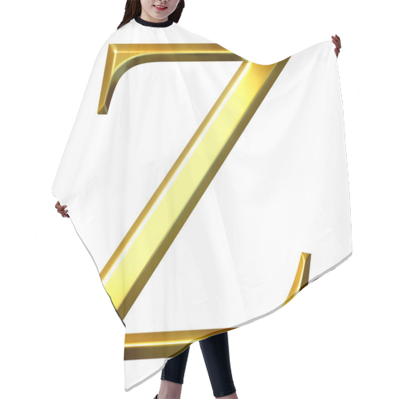 Personality  3D Golden Greek Letter Zeta Hair Cutting Cape