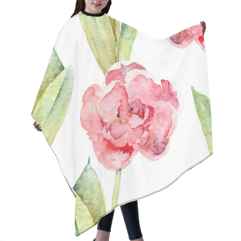 Personality  Seamless Floral Pattern With Tulips Hair Cutting Cape