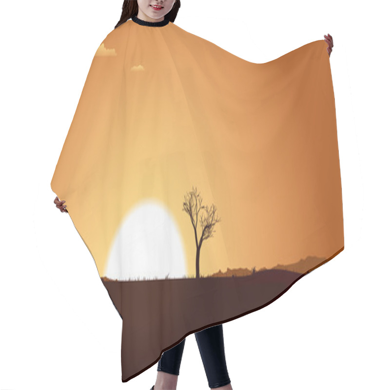 Personality  Summer Desert Plain Landscape Hair Cutting Cape