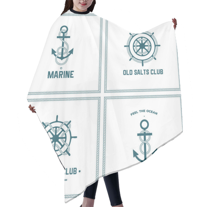 Personality  Anchors And Steering Wheels Hair Cutting Cape