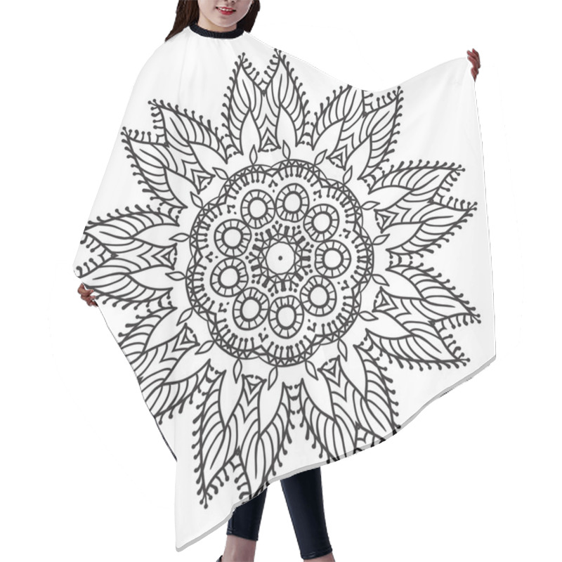 Personality  Hand Drawing Zentangle Mandala Element Hair Cutting Cape