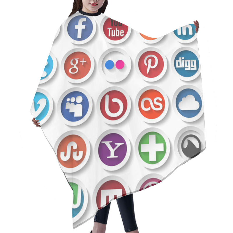 Personality  Social Media Icons Hair Cutting Cape