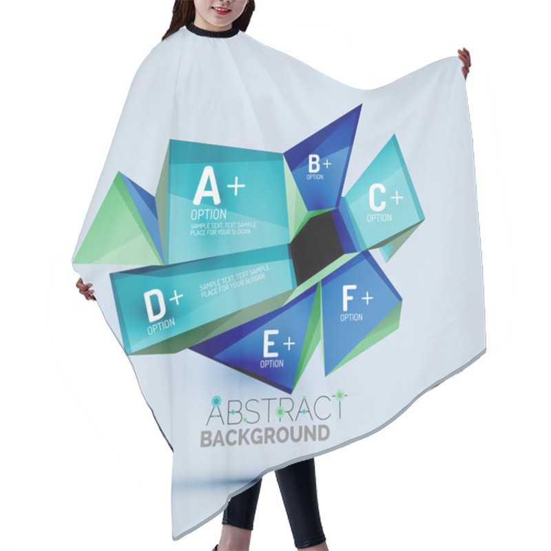 Personality  Geometric Shapes With Sample Text. Abstract Template Hair Cutting Cape