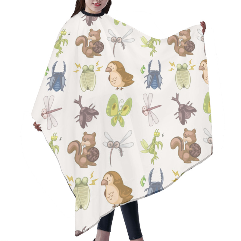 Personality  Seamless Summer Animal Pattern Hair Cutting Cape