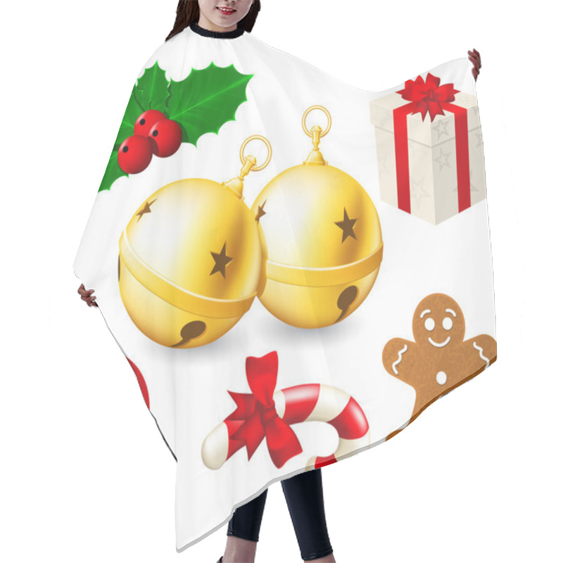 Personality  Jingle Bells And Christmas Decoration Hair Cutting Cape