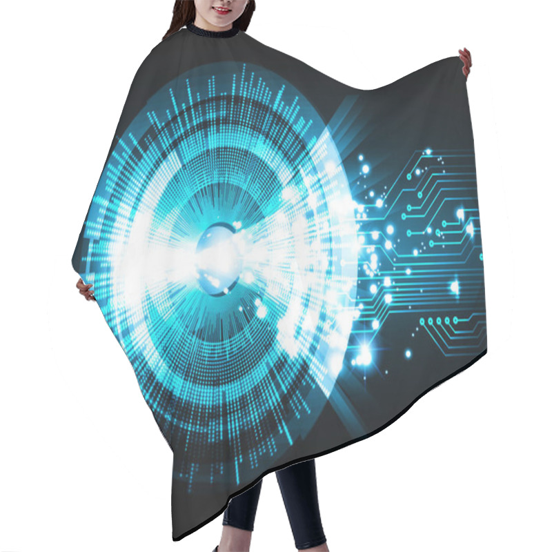 Personality  Cyber Circuit Future Technology Concept Background Hair Cutting Cape